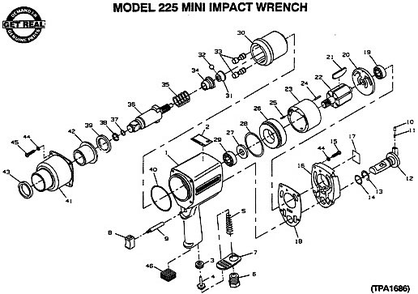 Diagram Diagram and Parts List for IR225  Ingersoll Rand Wrench